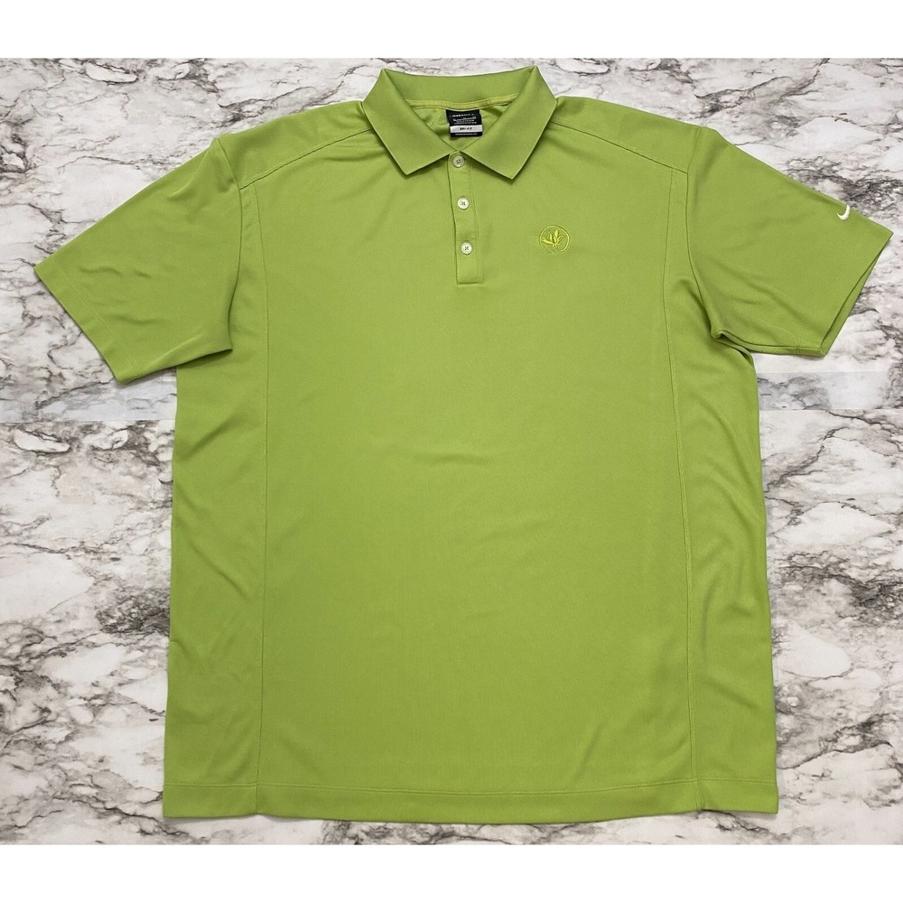 Nike Golf DRI-FIT Mens Polo Shirt Size XL Green Short Sleeve 267020-375 Emb Logo